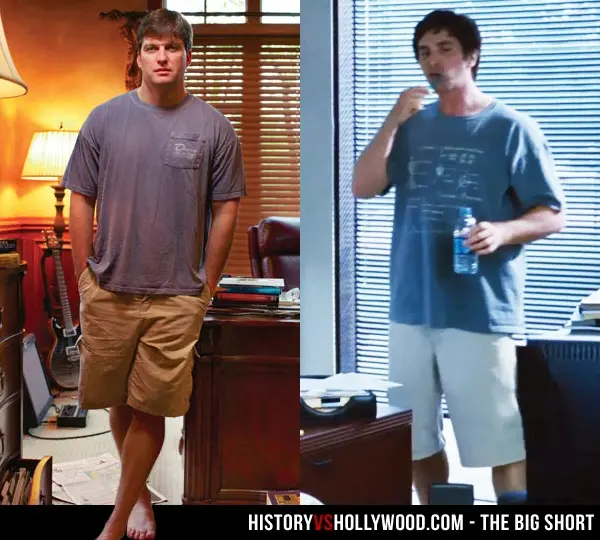 Michael Burry và diễn viên Christian Bale (thủ vai chính ông) trong phim The Big Short. .webp