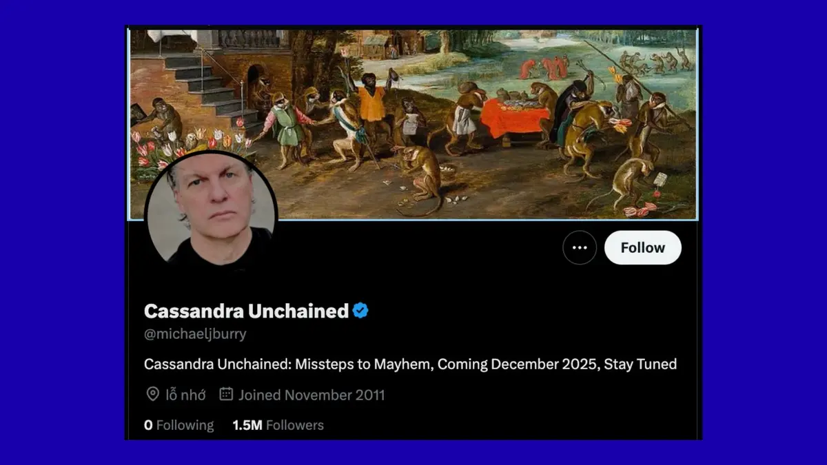 Tên và ảnh bìa của Michael Burry đều được đổi để ám chỉ cho sự sụp đổ tiếp theo của nền kinh tế Mỹ Nguồn @michaeljburry. .webp