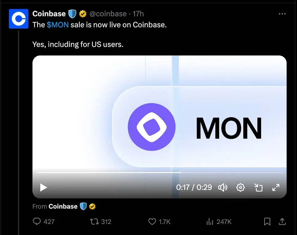 Monad đang bán token sale trên coinbase.jpg