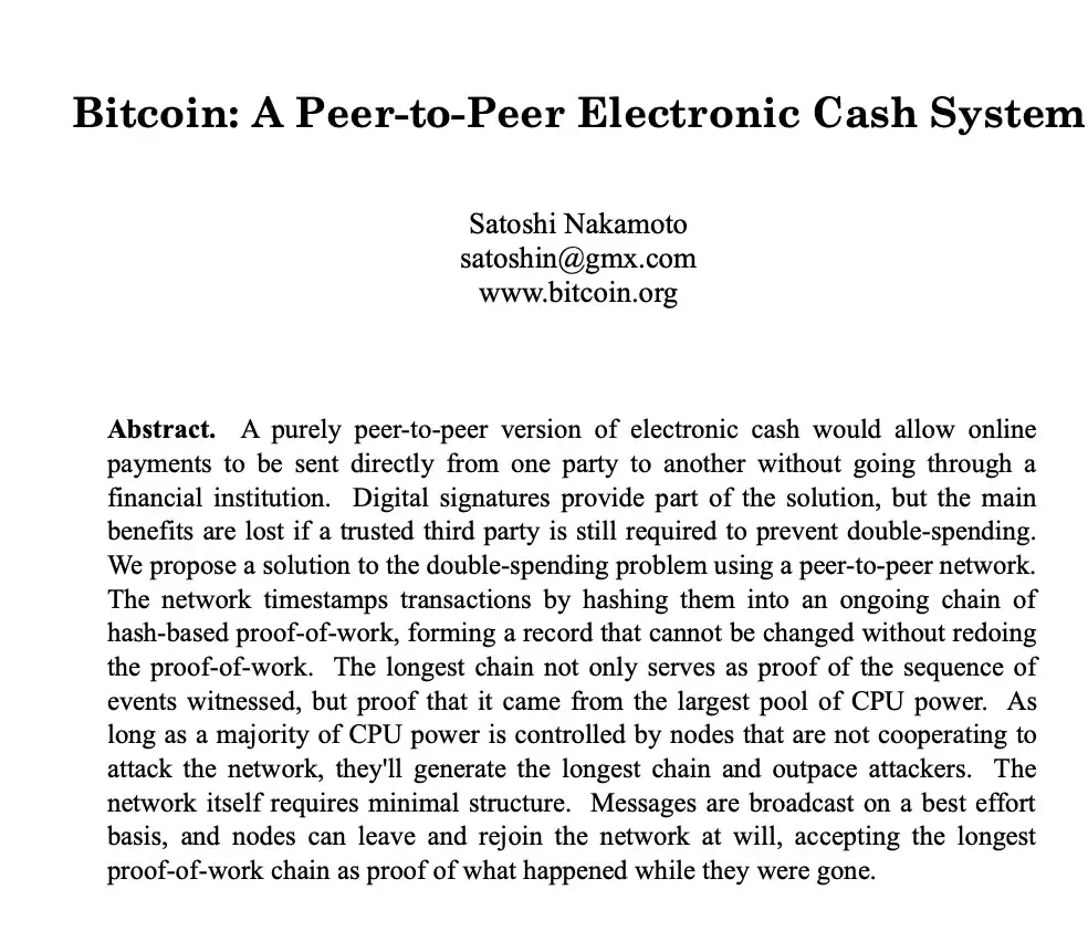 Whitepaper của Bitcoin .webp